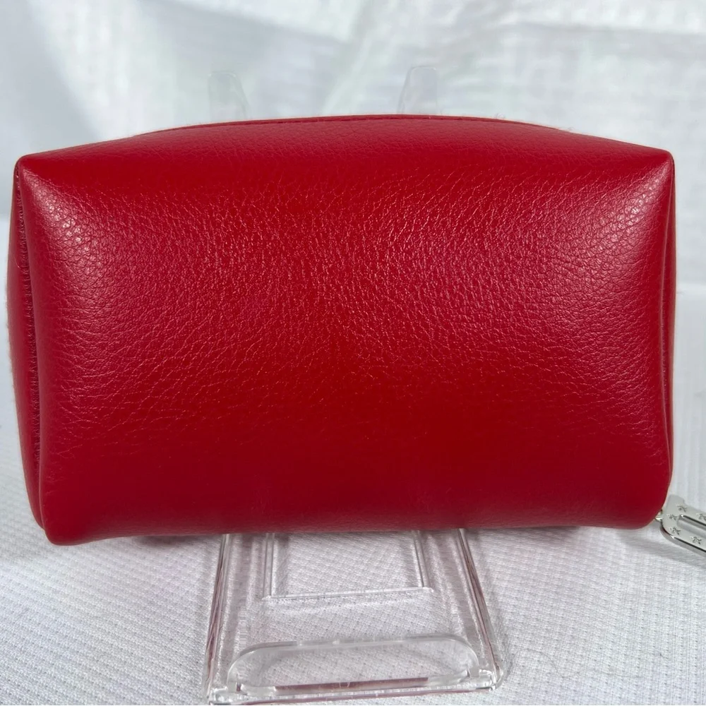 7529: Christian Dior Beauty Red Cosmetic Makeup Pouch Zip Case